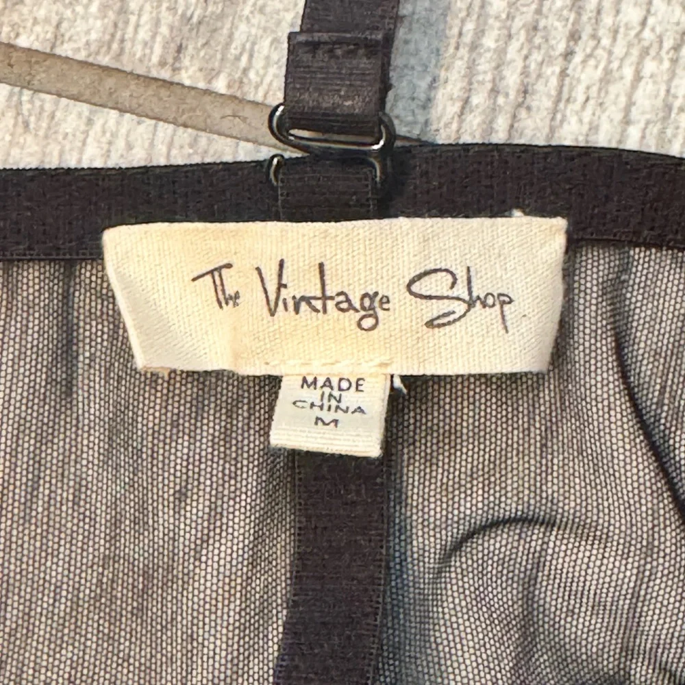 The Vintage Shop Black Corset Top Dress Tulle Skirt, Removable Gold Chain Straps - Picture 7 of 9